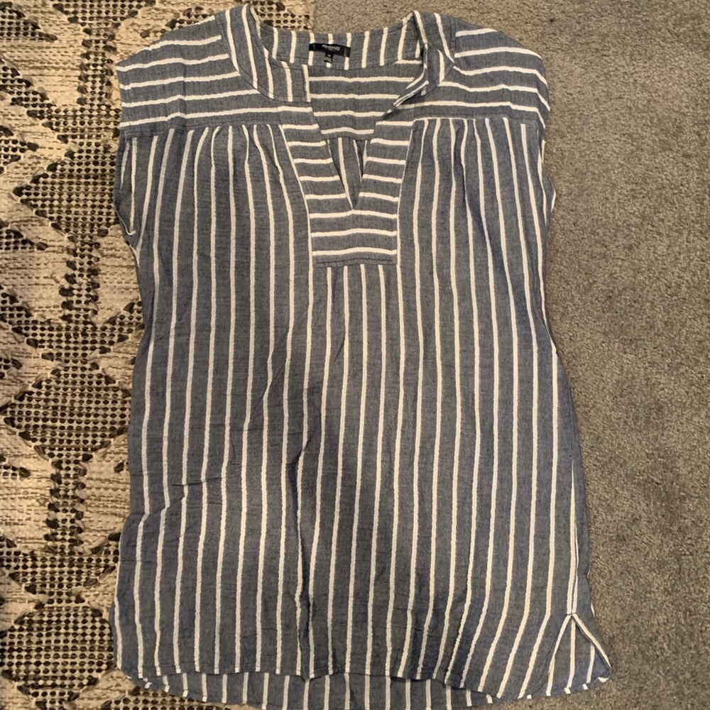 Madewell Blue & White Tunic / Cover Up Medium
